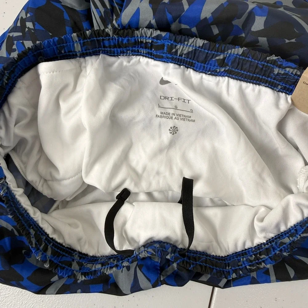 Nike Kids L Dri Fit Tempo Running Shorts Blue Camo DX4983-480‎ Athletic Running